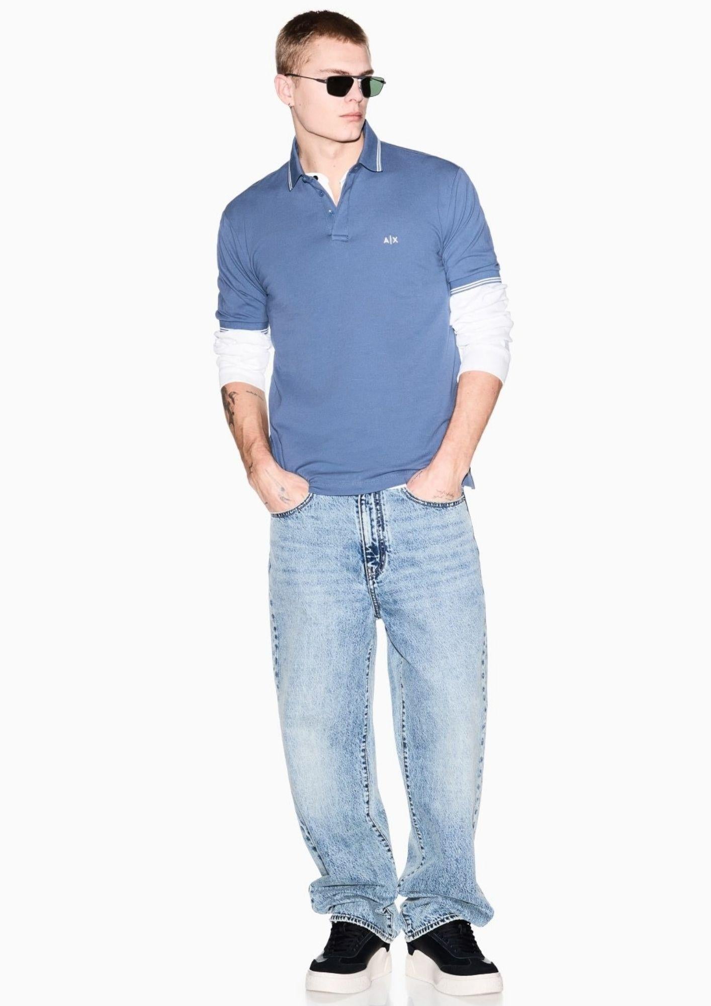 Armani Exchange Polo Uomo Blu Cina XM001287 AF17321 U9302 ARMANI EXCHANGE 