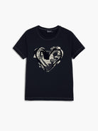 Desigual Maglietta cuore giornale Donna Nero 25WWTK04 2000 DESIGUAL 