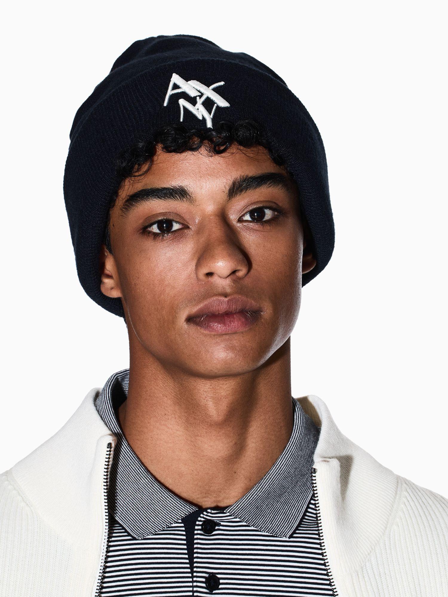 Armani Exchange Cappello beanie con logo NY ASV Uomo Blu navy XM001531 AF16950 UB101 ARMANI EXCHANGE 