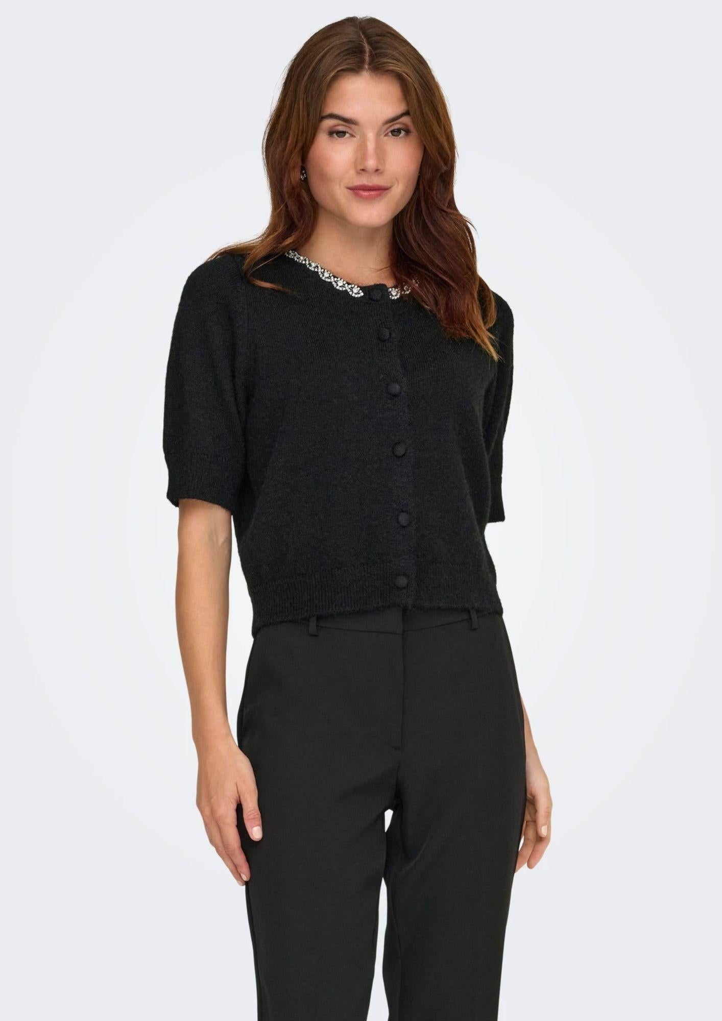 Jacqueline De Yong Cardigan Donna Alva Nero 15344982 Black JACQUELINE DE YONG 