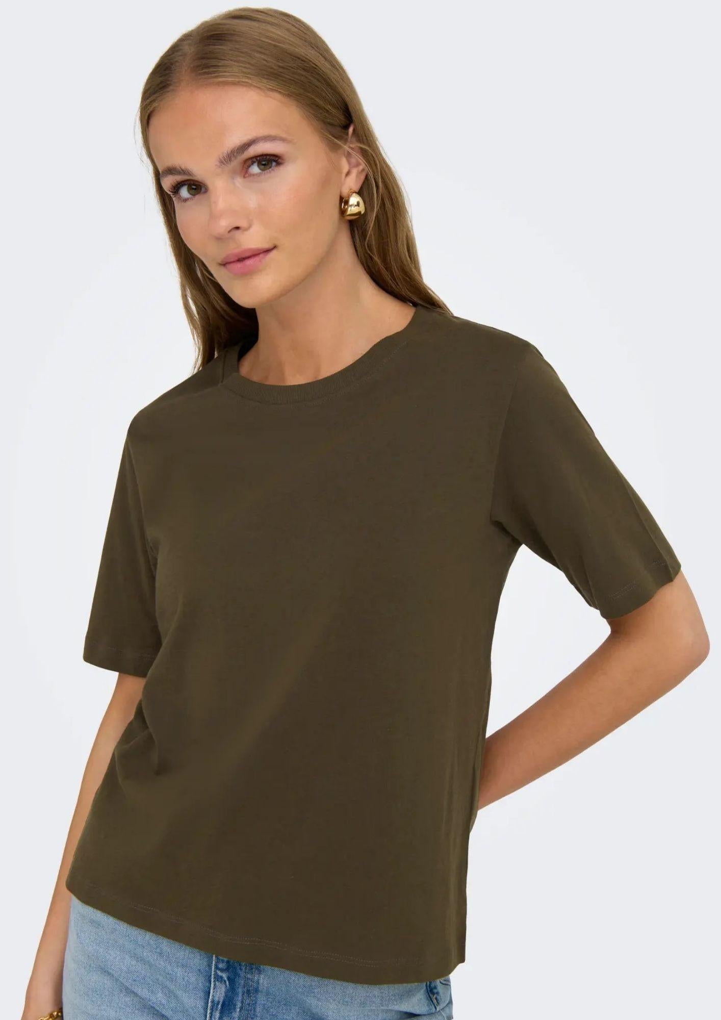 Jacqueline De Yong T-Shirt Donna Rex Marrone Ardesia 15344612 Slate Black JACQUELINE DE YONG 