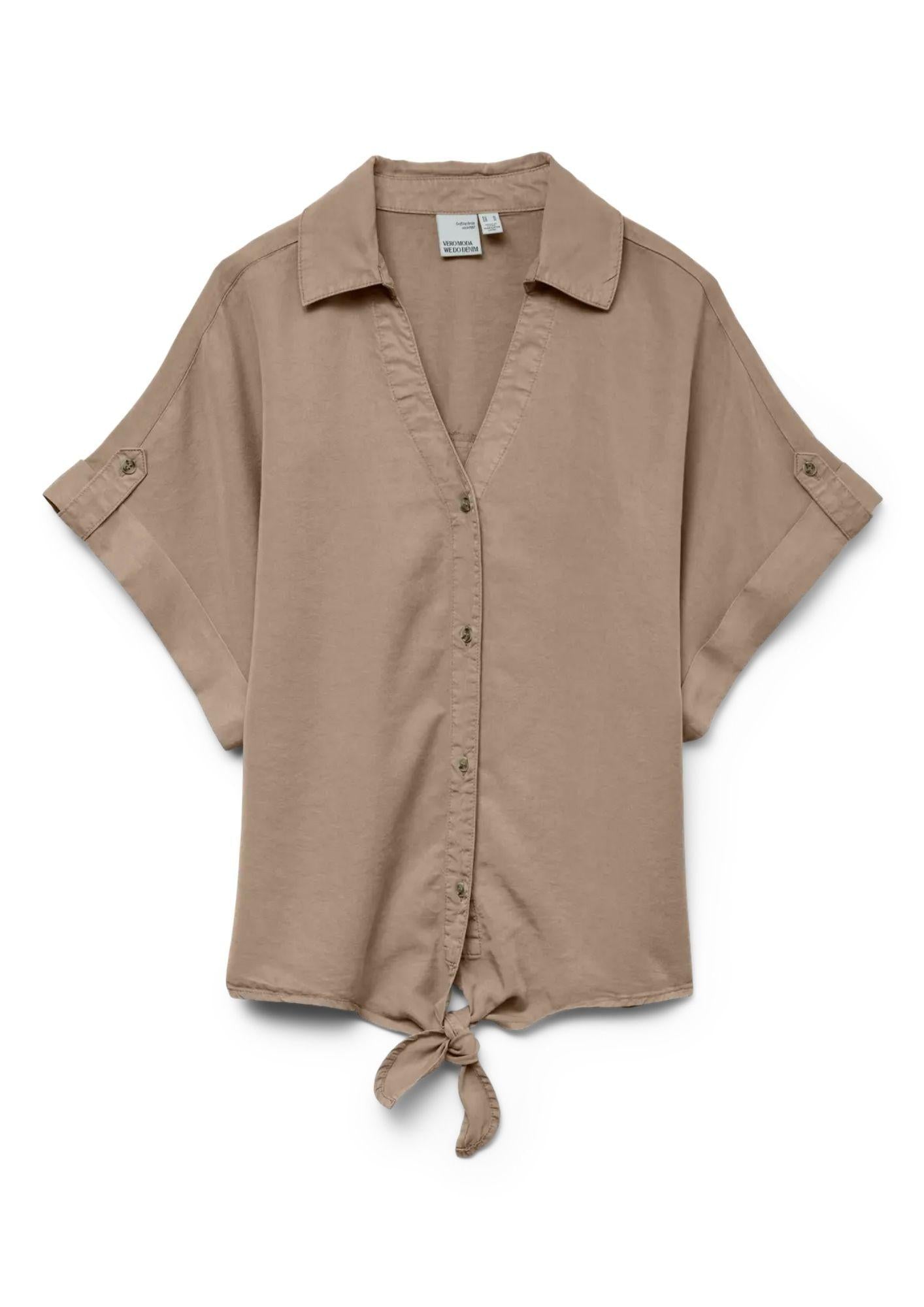 Vero Moda Camicia Donna Fleur Marrone Denim 10326059 Silver Mink VERO MODA 