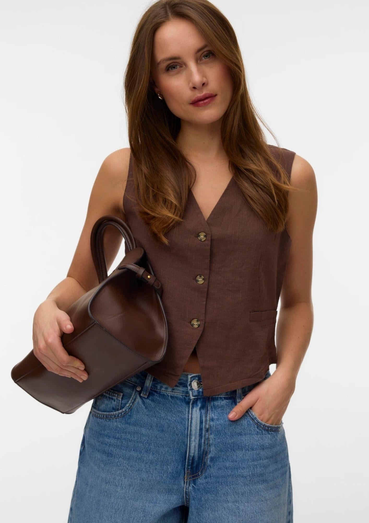 Vero Moda Top Donna Caia Marrone 10333795 Chocolate Martini VERO MODA 