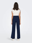 Jacqueline De Yong Pantaloni A Gamba Larga Donna Geggo Wide Leg Fit Black Iris 15208430 Black Iris BLACK BUTTONS JACQUELINE DE YONG 