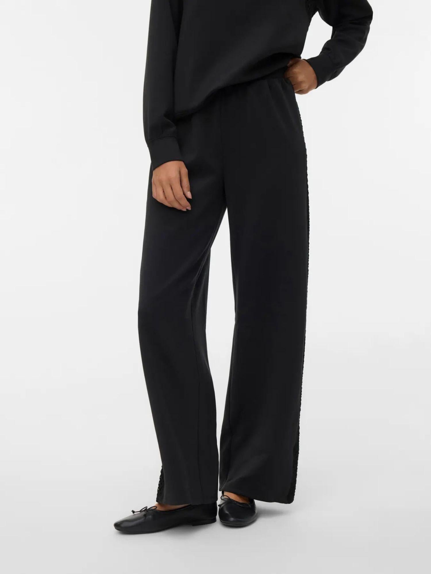 Vero Moda Pantalone Tuta Donna Nero VMInima 10341045 Black BLACK CROCHET VERO MODA 