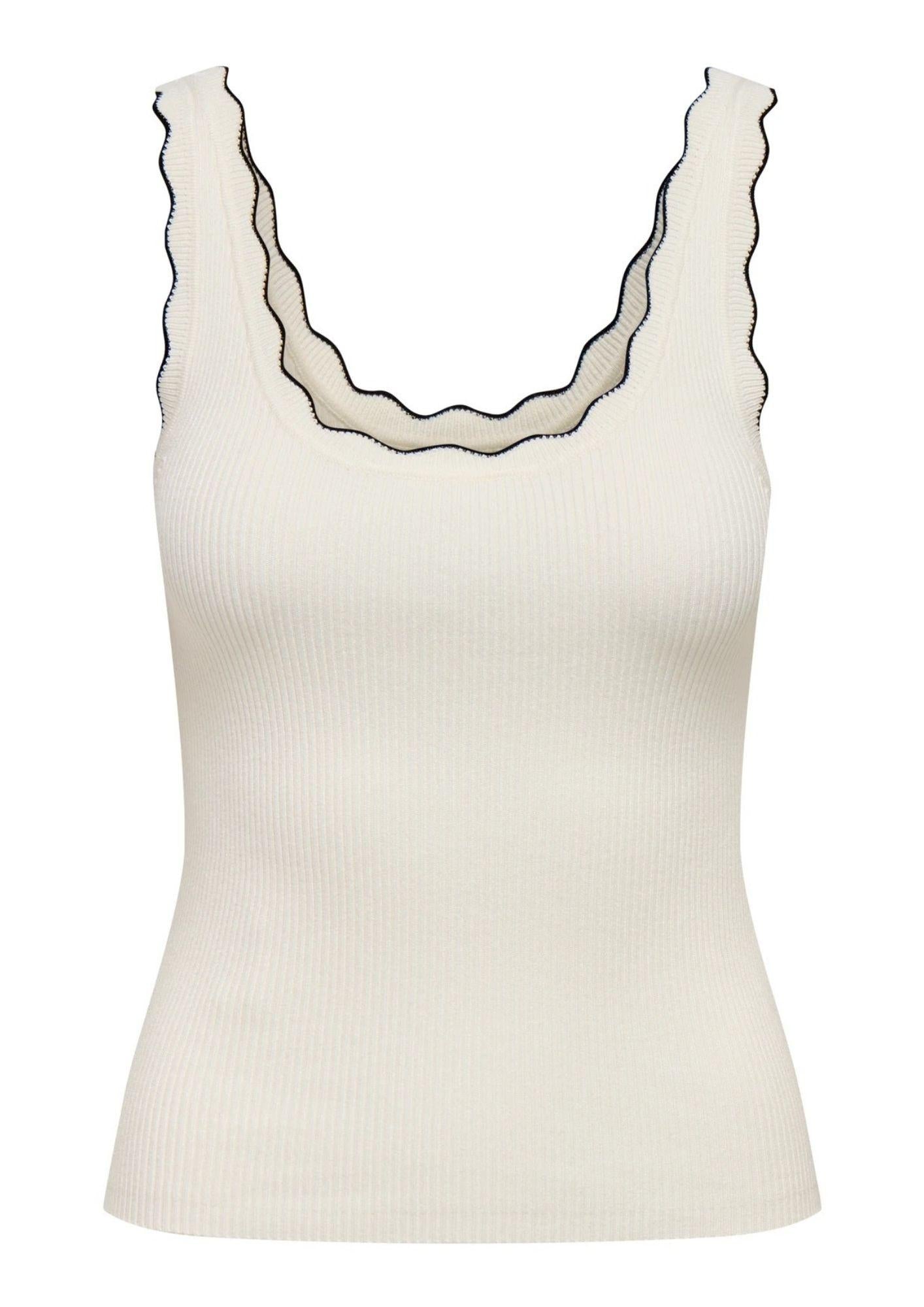 Jacqueline De Yong Top Donna Nanna Bianco e Nero 15290585 Cloud Dancer W. BLACK JACQUELINE DE YONG 