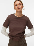 Vero Moda T-Shirt Donna Chocolate Martini Vmpaulina 10316991 CHOCOLATE MARTINI VERO MODA 