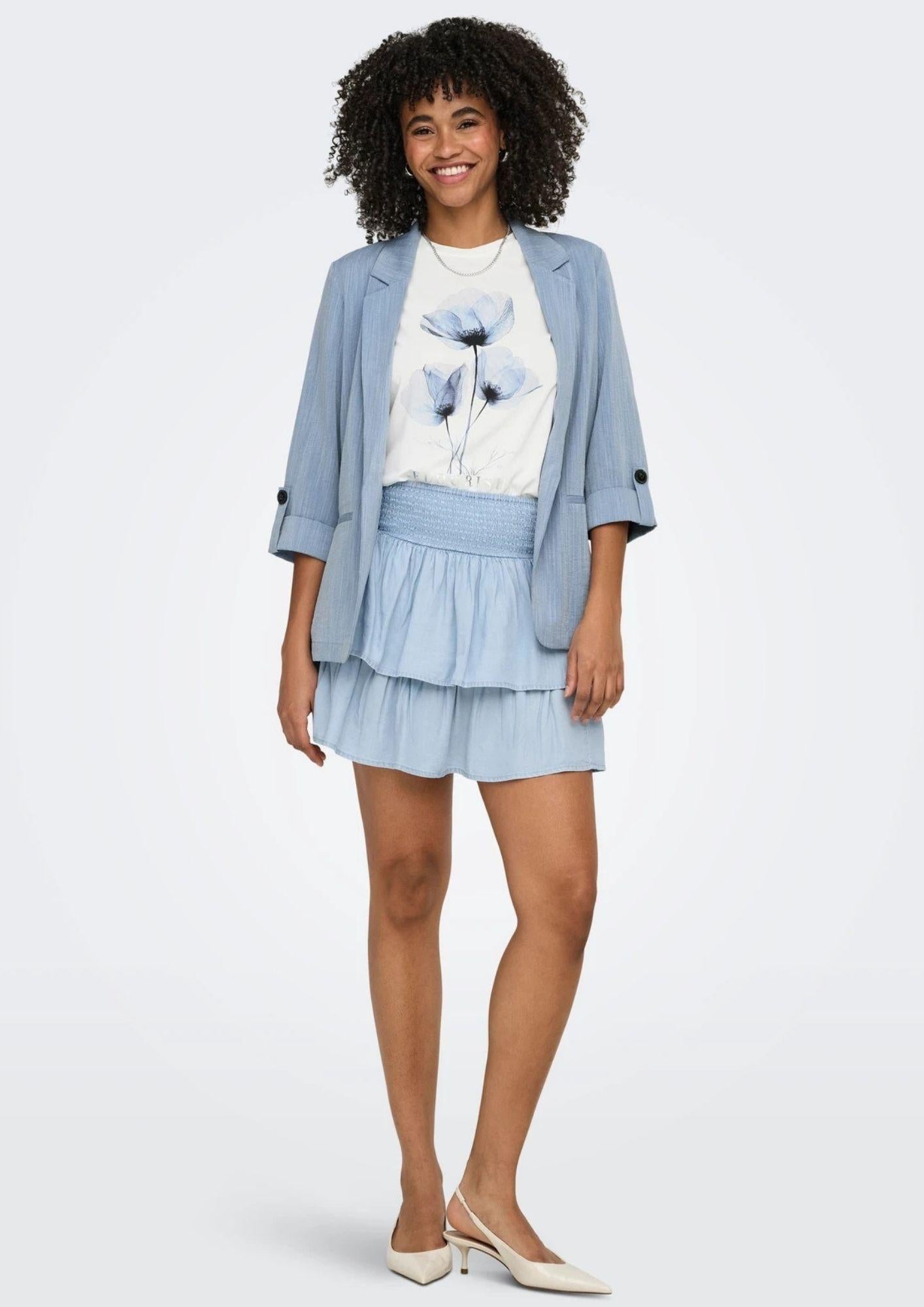 Only Giacca Donna Marsa Azzurro Denim 15308084 Faded Denim MELANGE ONLY 