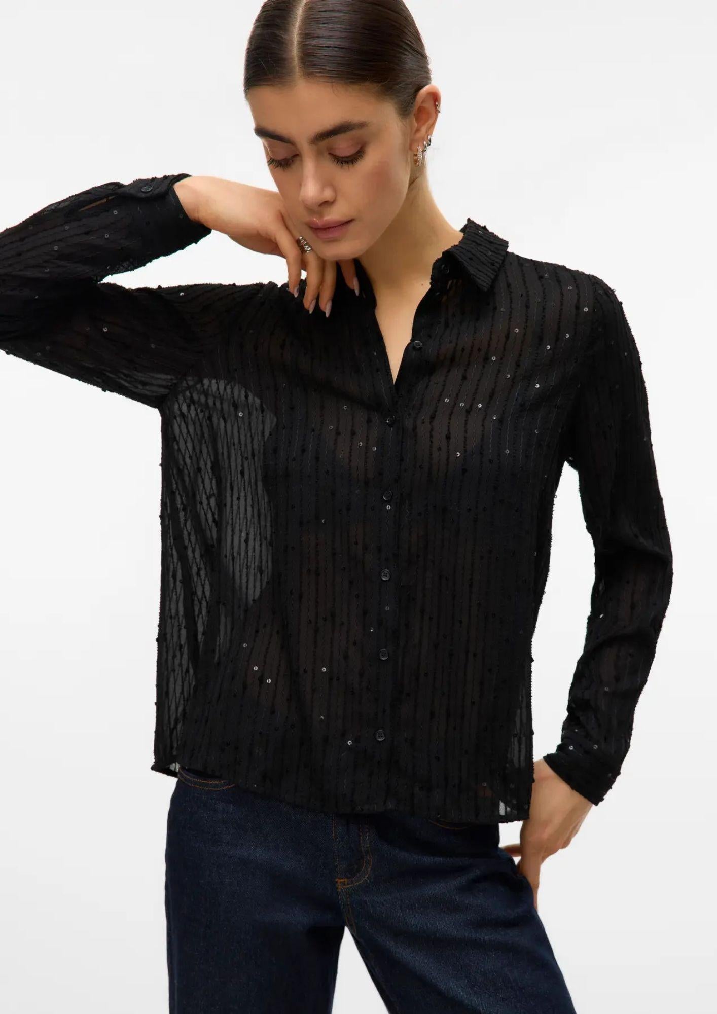 Vero Moda Camicia Donna Finola Nera 10332551 Black VERO MODA 
