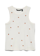 Vero Moda Top Donna Naja Bianca con Stampa Peach 10341964 Snow White PEACH VERO MODA 