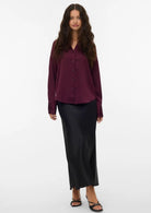 Vero Moda Camicia Donna Livia Bordeaux 10338188 Purple VERO MODA 
