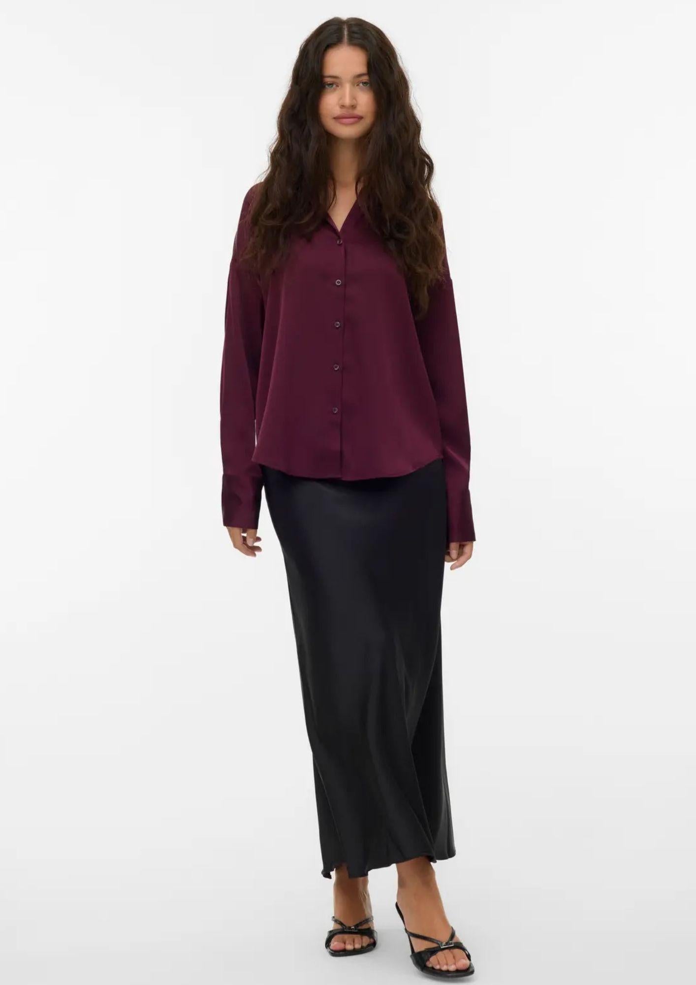 Vero Moda Camicia Donna Livia Bordeaux 10338188 Purple VERO MODA 