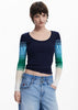 Desigual T-Shirt Donna Churchhill Hill Blu