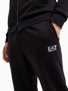 EA7 Emporio Armani Tuta Uomo Core Identity Con Cappuccio In Misto Cotone Nero 8NPV68 PJVTZ 1200 EA7 EMPORIO ARMANI 