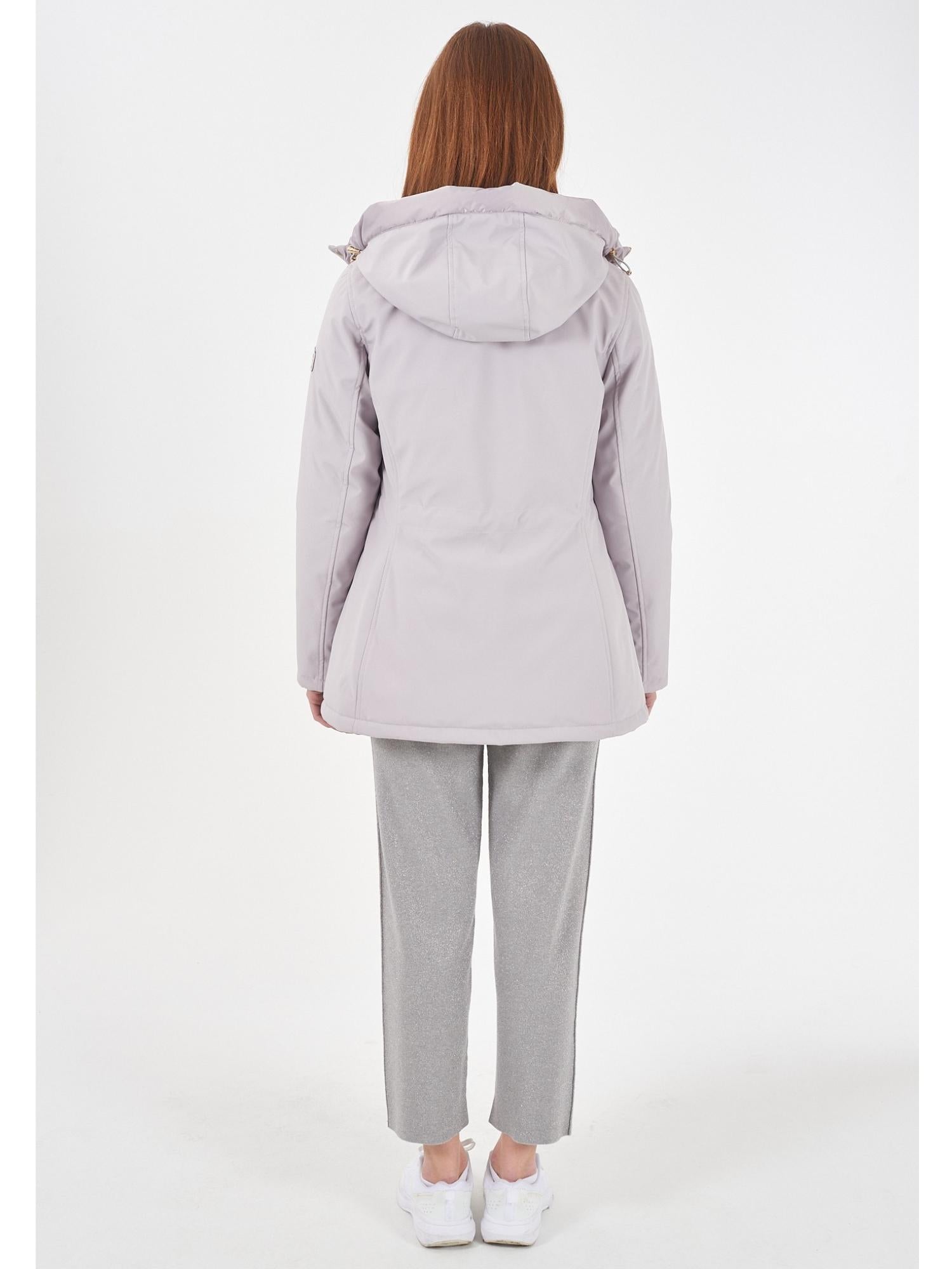 Yes Zee Cappotto Softshell con Cappuccio e Coulisse Donna Grigio Perla O088 M200 0819 YES ZEE 