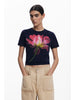 Desigual Women's Floral T-Shirt Blue