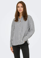 Jacqueline De Yong Camicia Donna Vesper Bianca a righe 15338857 Cloud Dancer CHOCOLATE TORTE JACQUELINE DE YONG 