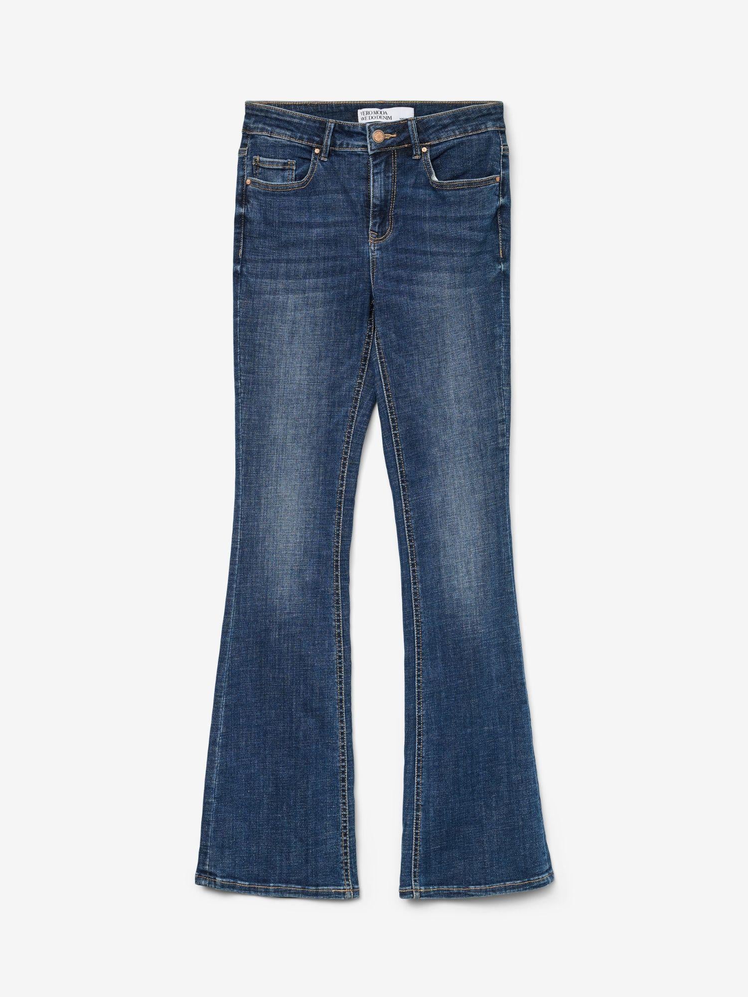 Vero Moda Jeans Donna Flash A Vita Media Flared Fit Dark Blue Denim 10310511 Dark Blue Denim VERO MODA 