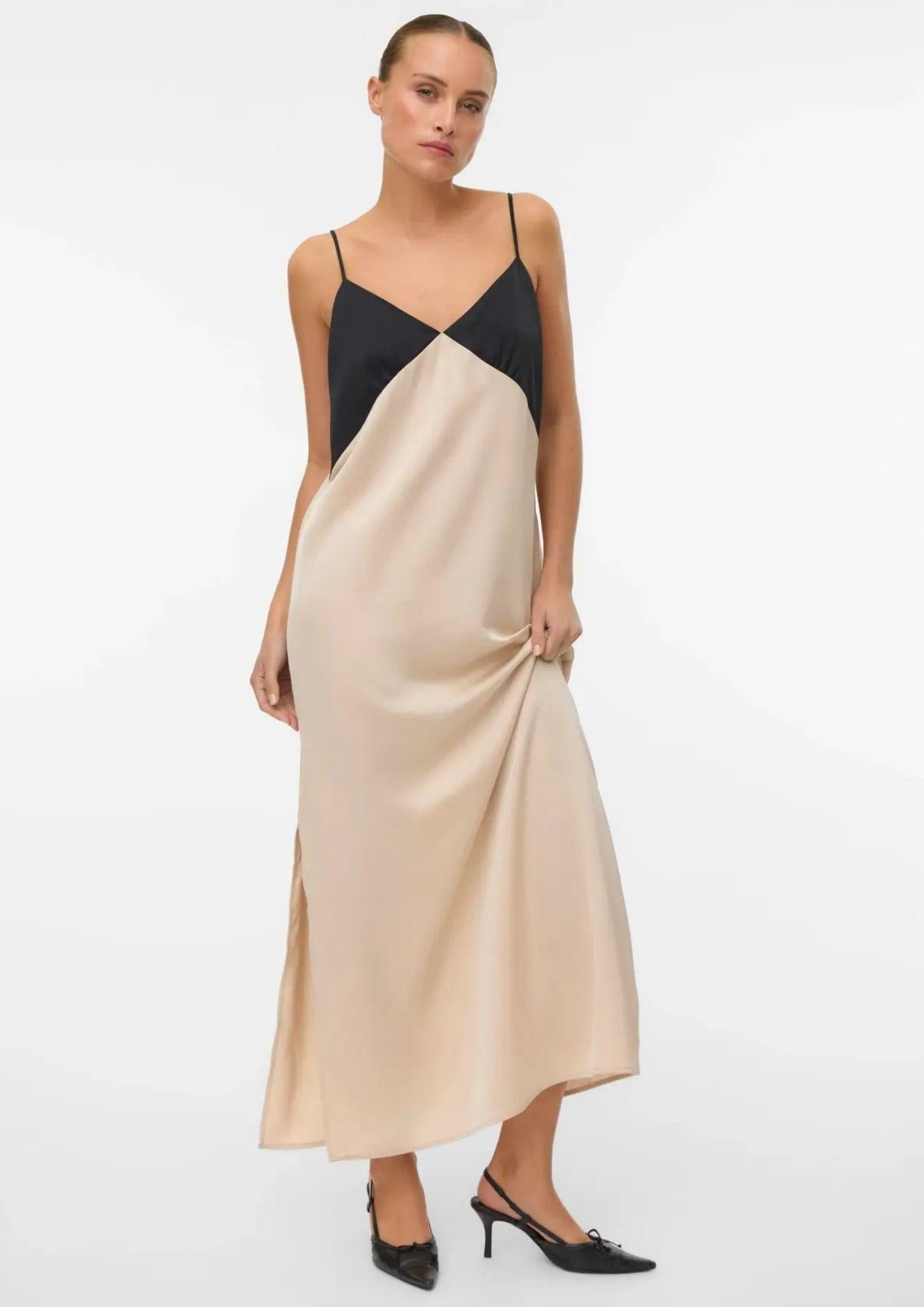 Vero Moda Abito Donna Joi Nero e Grigio Cemento 10341488 Black CEMENT CONTRAST VERO MODA 