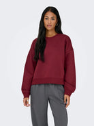 Only Felpa Donna Best Rosso Tawny Port 15338727 Tawny Port ONLY 