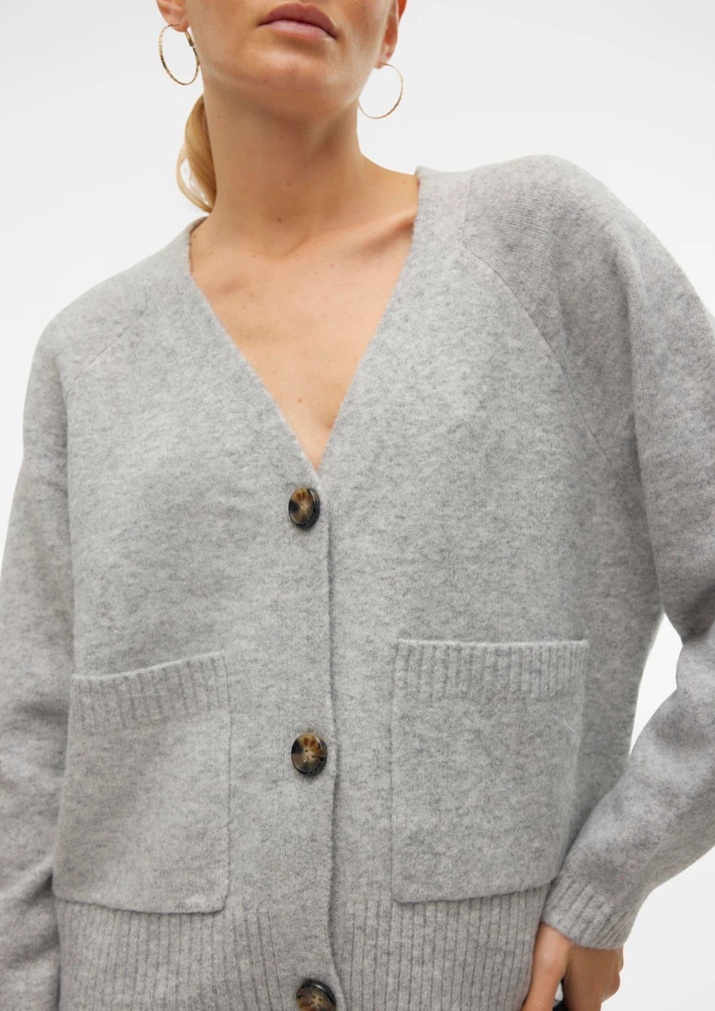 Vero Moda Cardigan Donna Boom Grigio 10320457 Light Grey Melange VERO MODA 