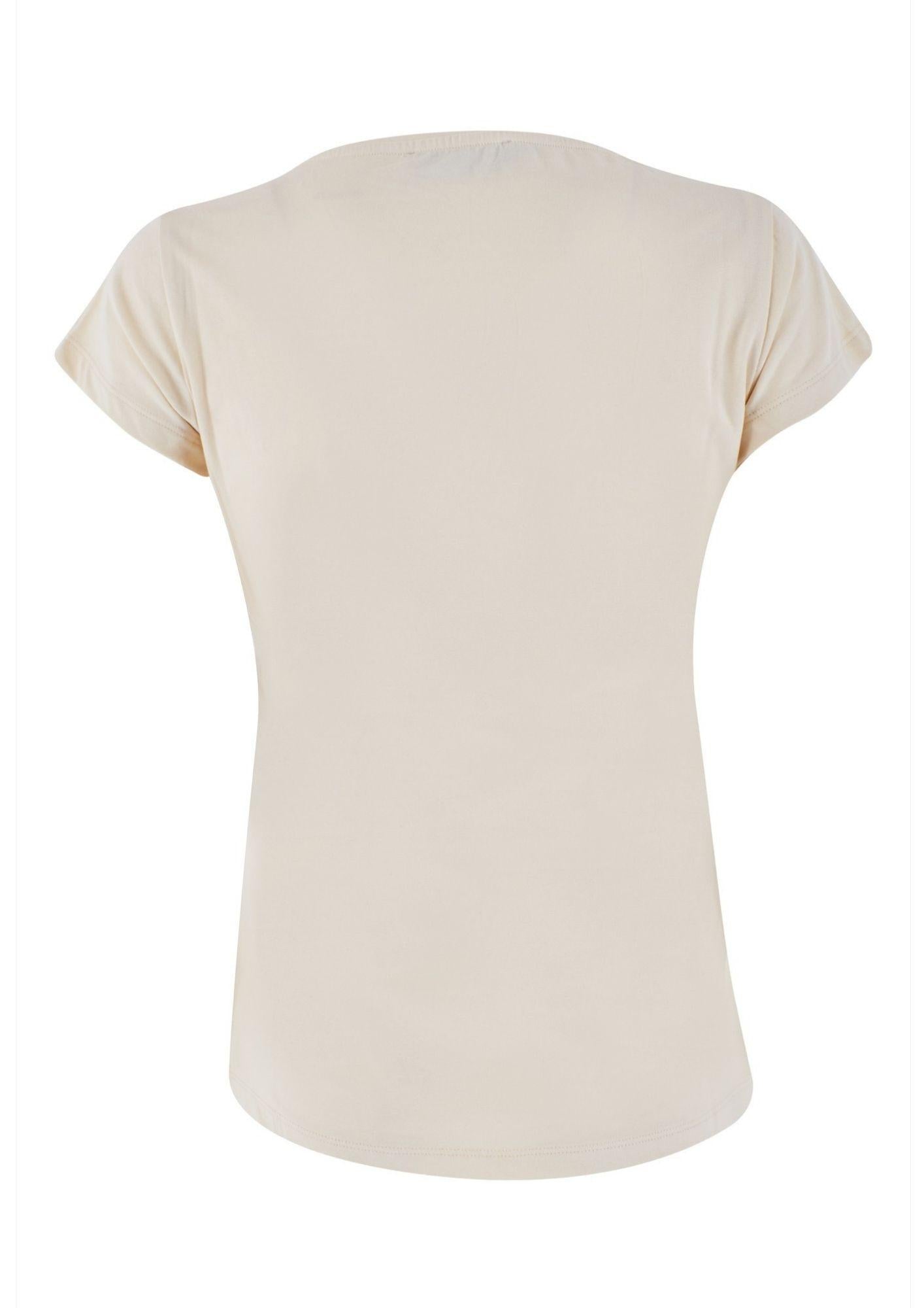 Yes Zee T-Shirt Donna Girocollo Bianco Gesso T257 S700 0107 YES ZEE 