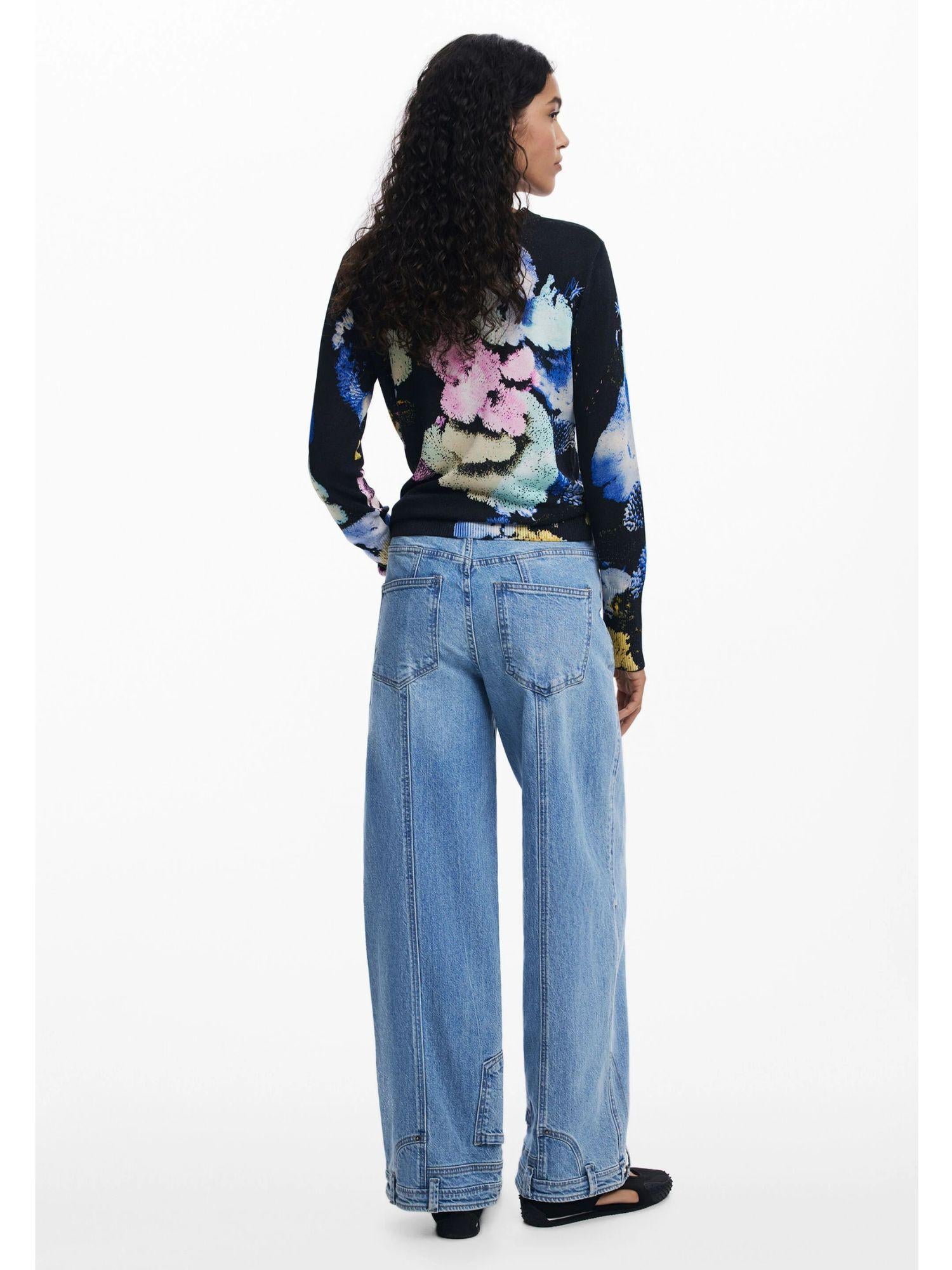 Desigual Maglione disegnato da Mr. Christian Lacroix Donna Blu 25WWJF46 5025 DESIGUAL 