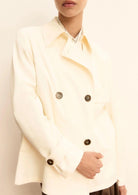 Emme Marella Impermiabile Donna Emmpelota Bianco Lana 2615021091200 001 EMME MARELLA 