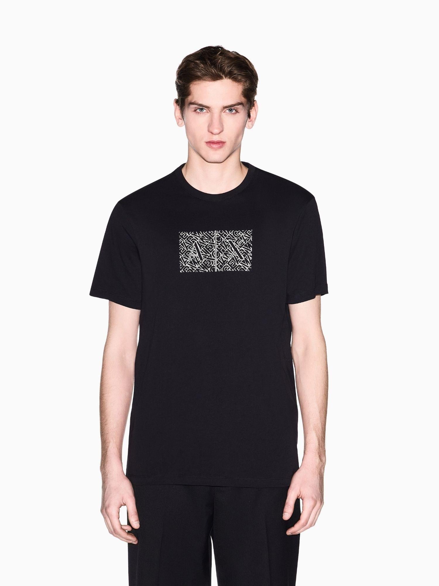 Armani Exchange T-Shirt Uomo Nera Slim Fit in Jersey di Cotone Classico XM002784 AF10356 UC001 ARMANI EXCHANGE 