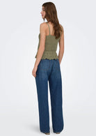 Only Top Donna Lison Verde 15369246 Mermaid Dtm FMOP Button ONLY 