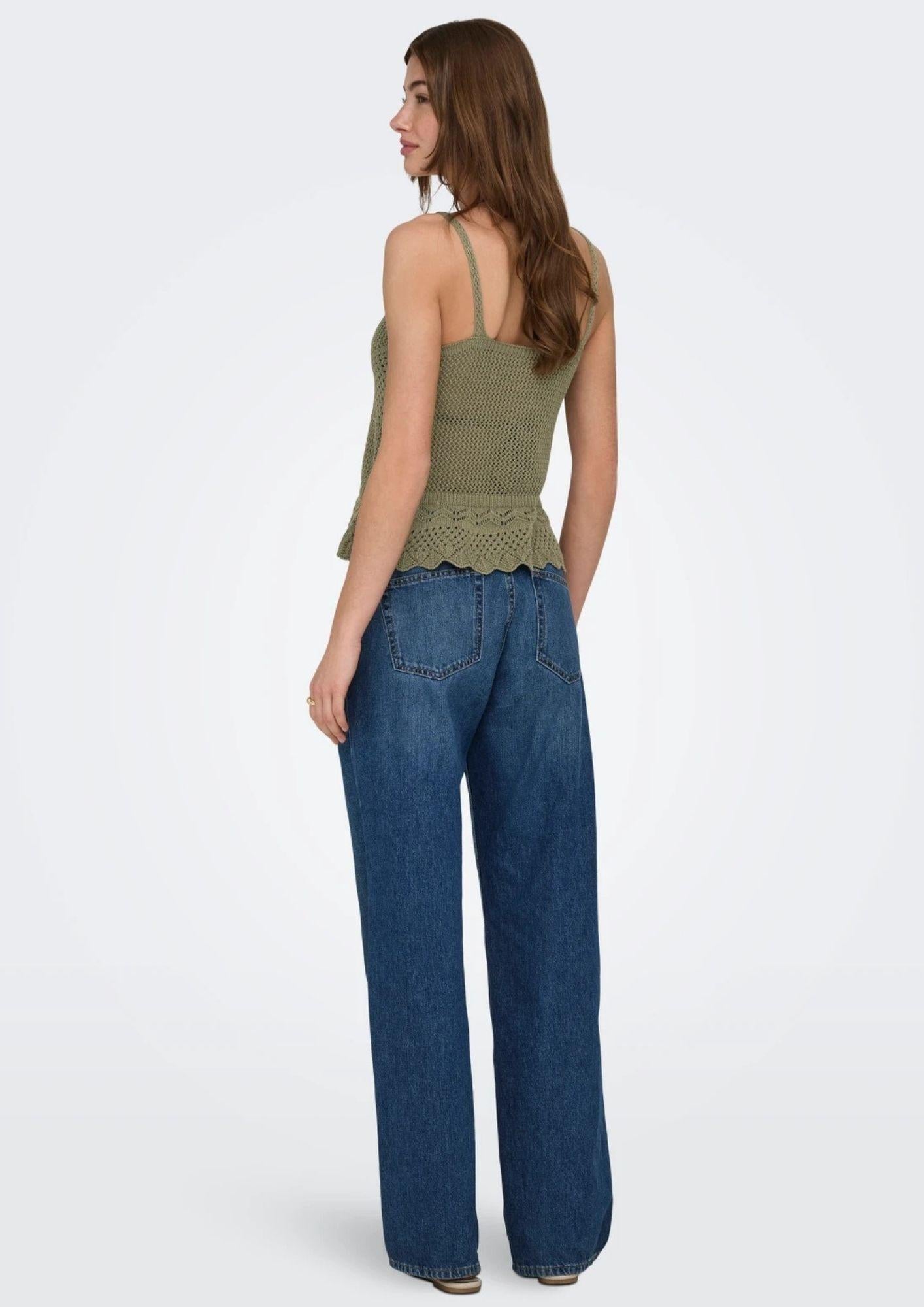 Only Top Donna Lison Verde 15369246 Mermaid Dtm FMOP Button ONLY 