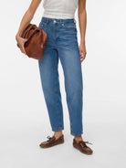Vero Moda Jeans Donna Mom Fit Vita Alta Medium Blue VMTessa 10297655 Medium Blue Denim VERO MODA 
