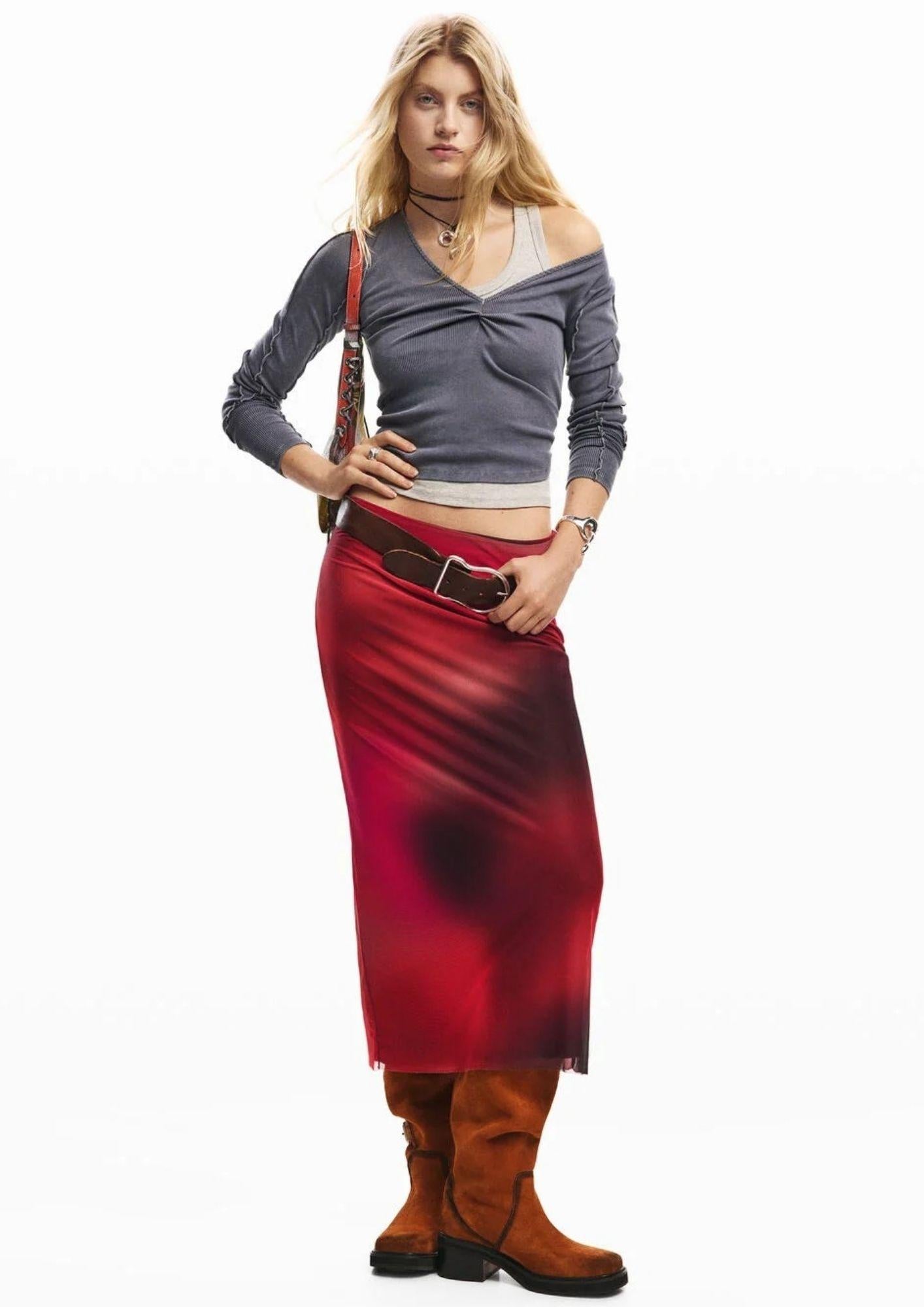 Desigaul Gonna Donna Falasmee Rossa 26SWFK02 3098 DESIGUAL 