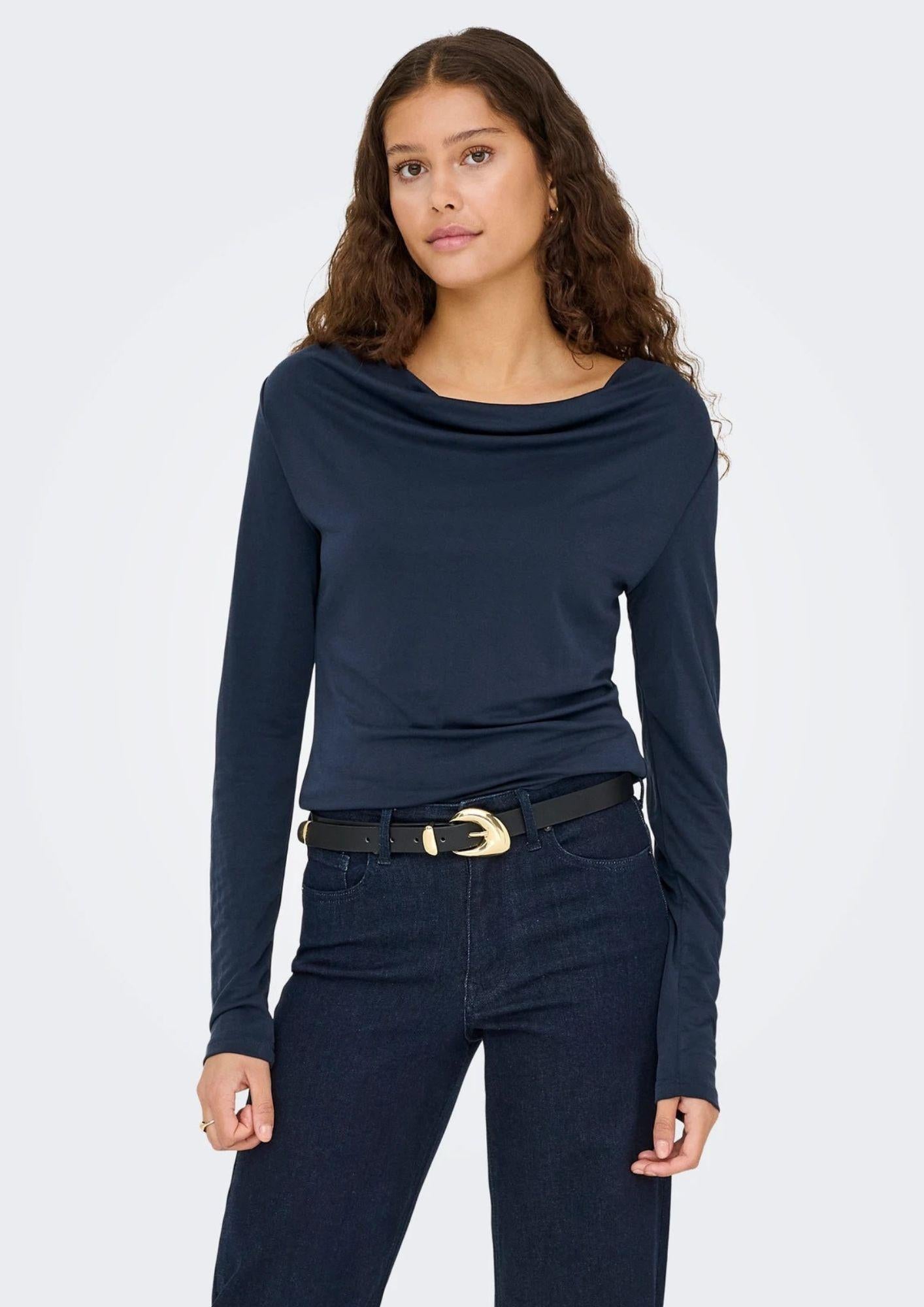 Jacqueline De Yong Maglia Donna Ester Blu 15359915 Total Eclipse JACQUELINE DE YONG 