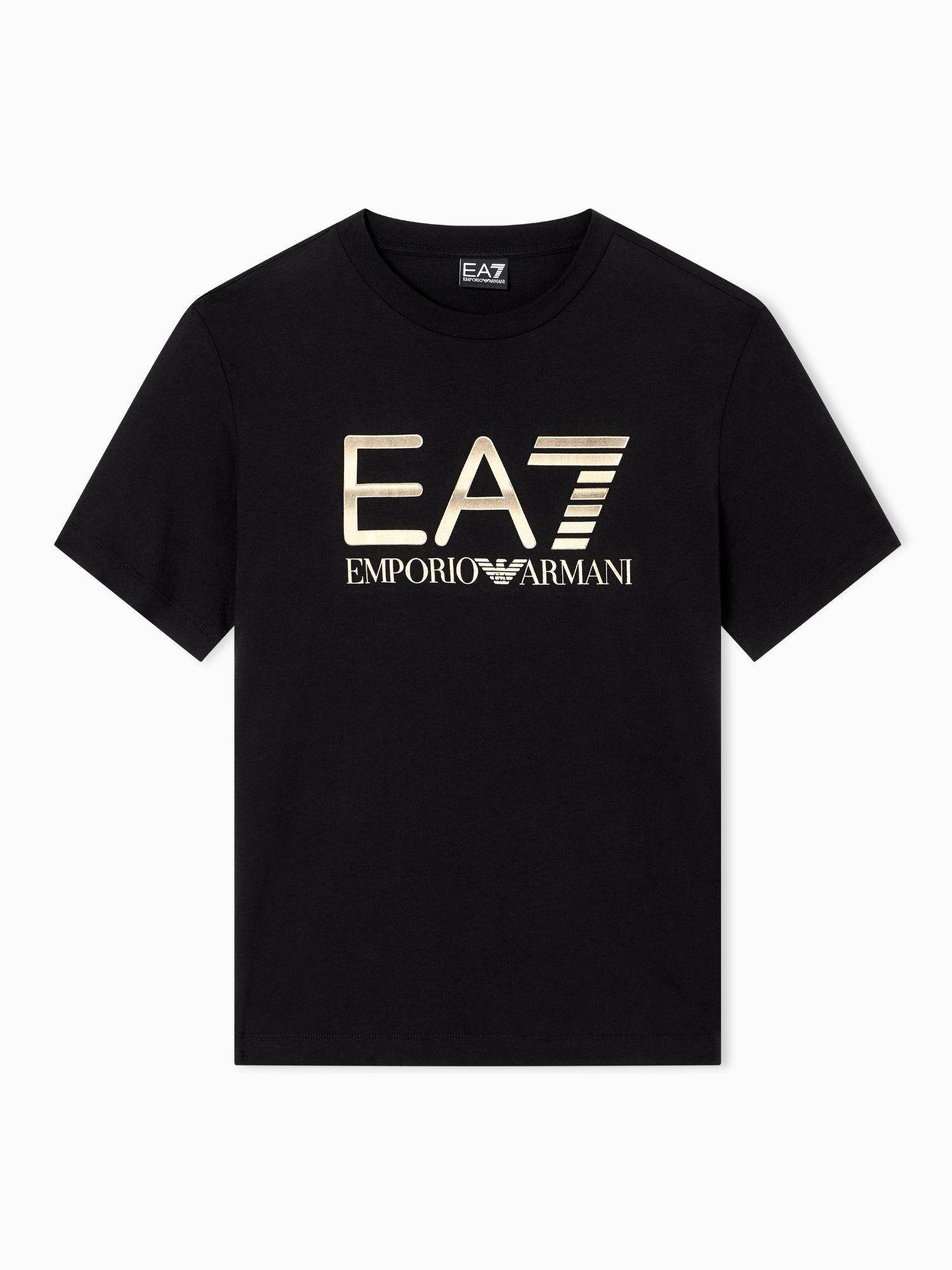 EA7 Emporio Armani T-shirt Uomo Logo Series In Cotone Con Maxi Logo Nero 7M001189 AF17789 UC001 EA7 EMPORIO ARMANI 