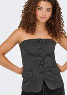 Only Gilet Donna Marine Grigio Scuro 15357612 Dark Grey Melange ONLY 
