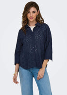 Jacqueline De Yong Camicia Donna Tallie Blu 15292179 Black Iris JACQUELINE DE YONG 