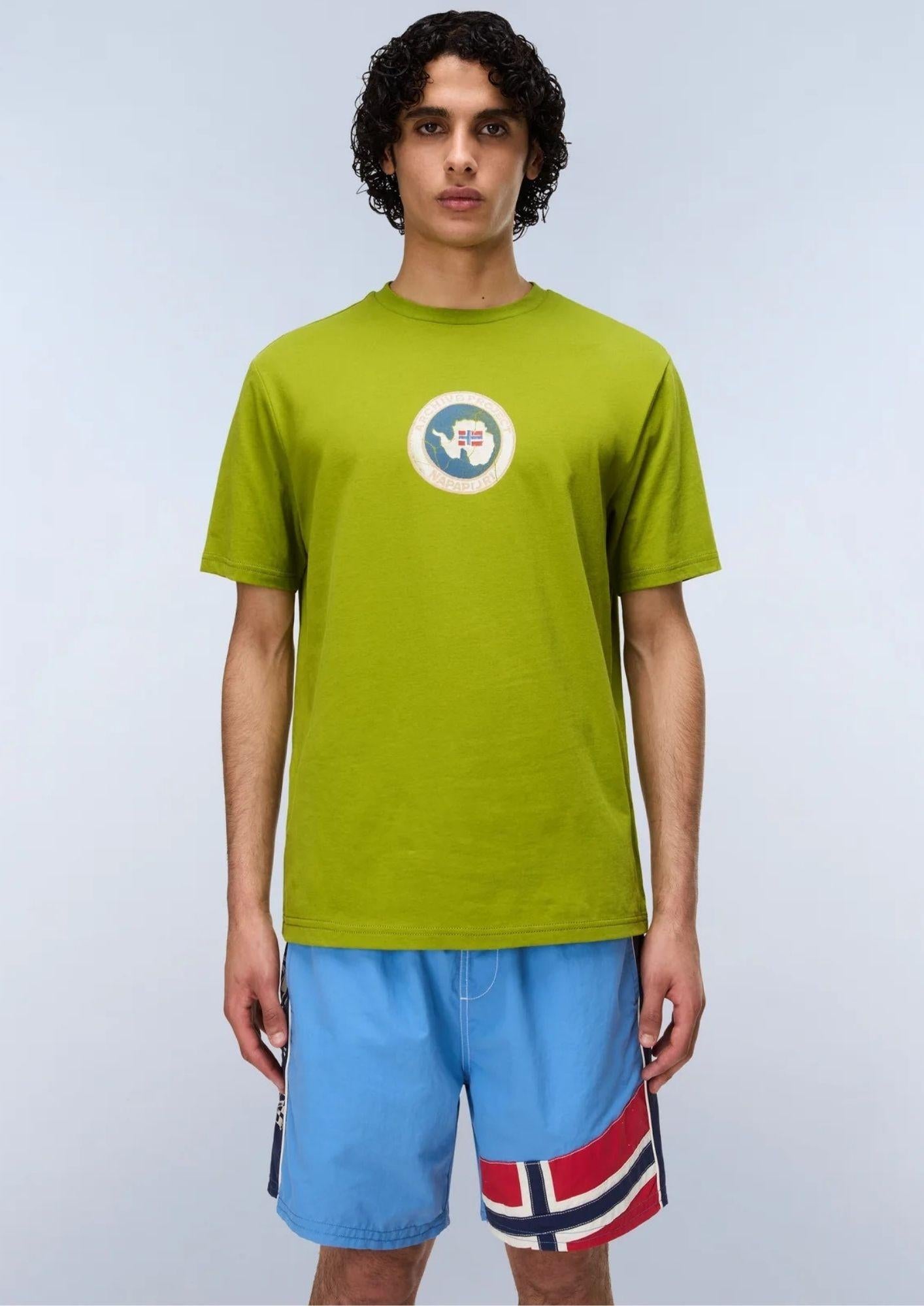 Napapijri T-Shirt Uomo Phos Verde NP0A4G5A G3B NAPAPIJRI 