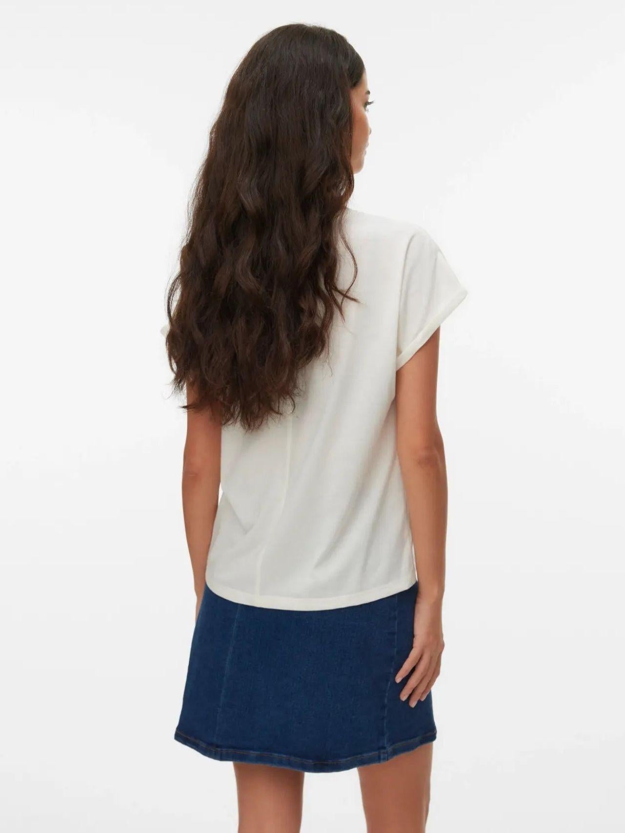 Vero Moda Top Donna Ihaya 10340239 Snow White BLACK VERO MODA 