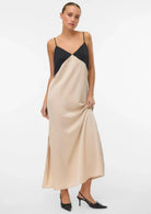 Vero Moda Abito Donna Joi Nero e Grigio Cemento 10341488 Black CEMENT CONTRAST VERO MODA 