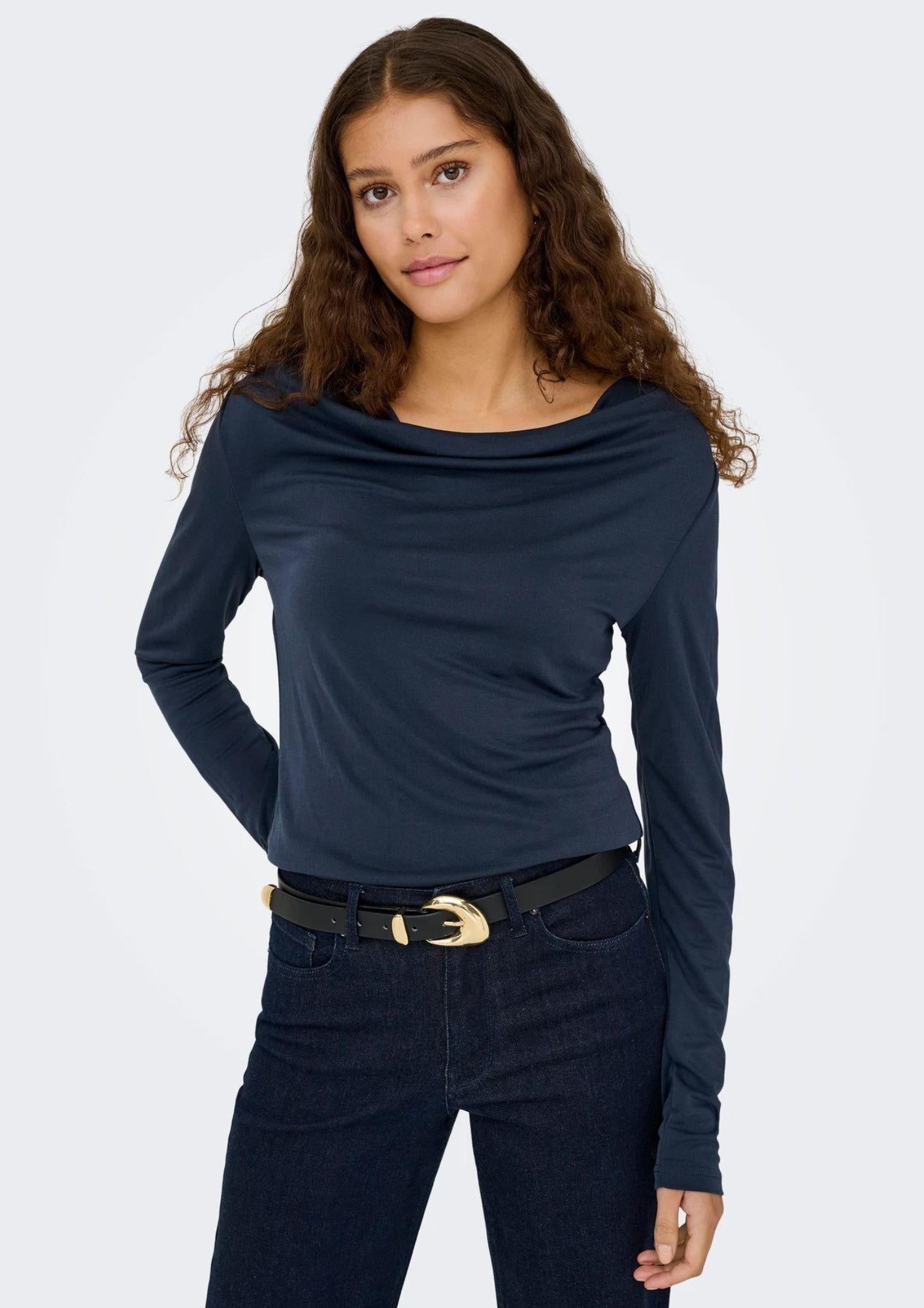 Jacqueline De Yong Maglia Donna Ester Blu 15359915 Total Eclipse JACQUELINE DE YONG 