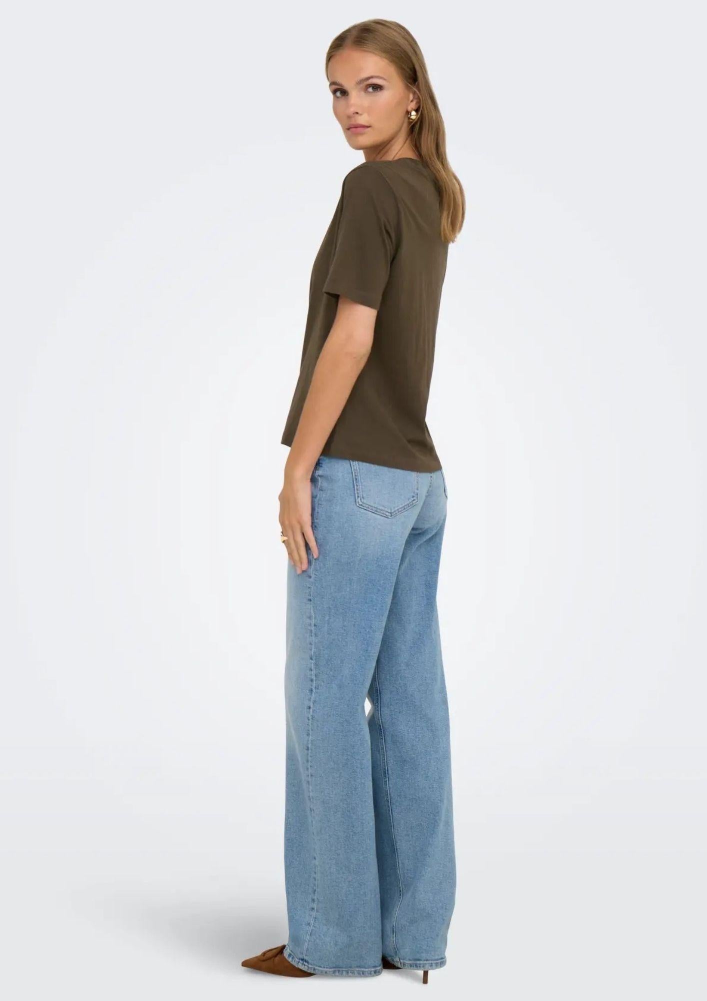 Jacqueline De Yong T-Shirt Donna Rex Marrone Ardesia 15344612 Slate Black JACQUELINE DE YONG 