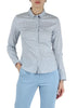 Women's Racer Shirt Light Blue Striped