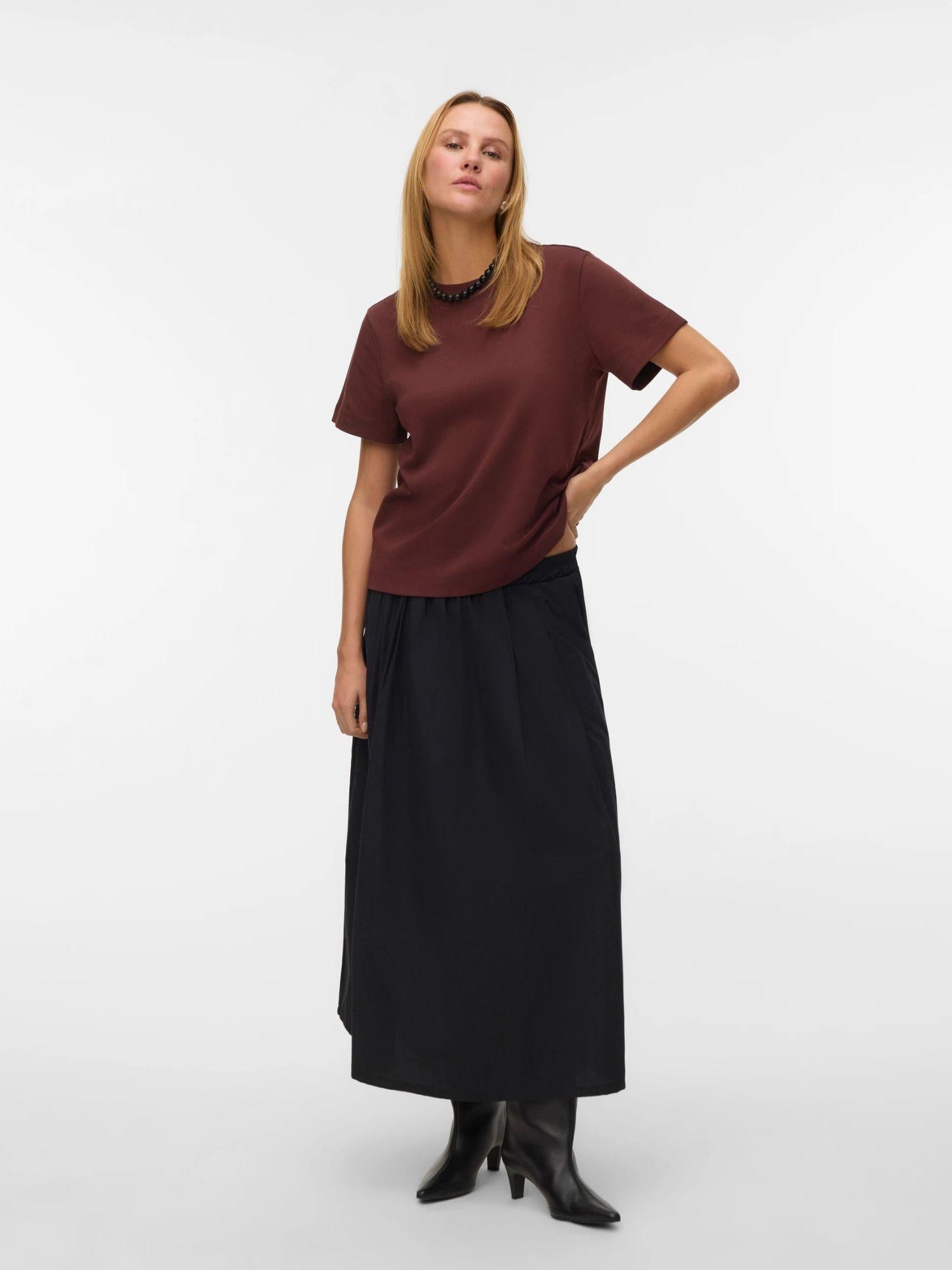 Aware T-Shirt Donna Bitter Chocolate AWNaima 10294544 Bitter Chocolate VERO MODA 