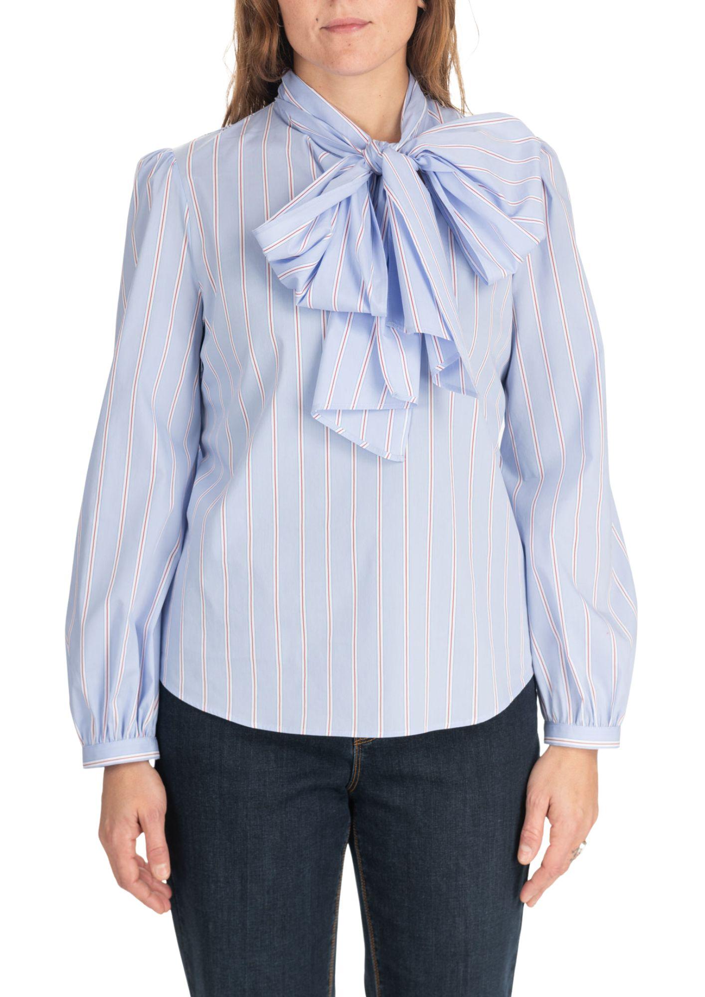 Diana Gallesi Camicia Donna Azzurra Dettagli Rossi 2436R002986N 1 DIANA GALLESI 
