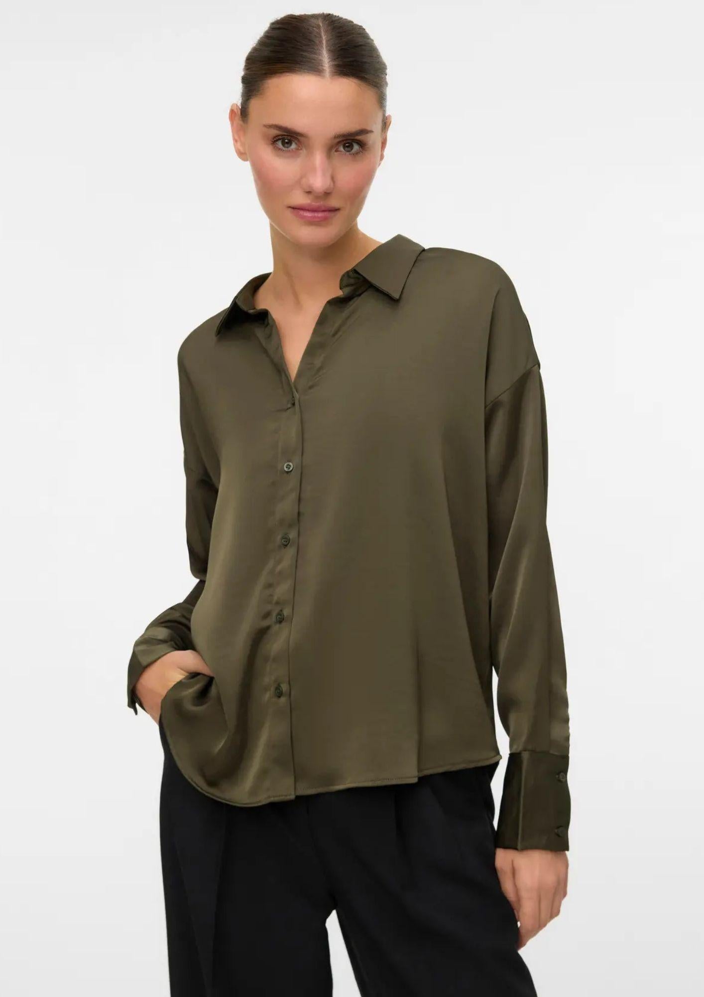 Vero Moda Camicia Donna Livia Verde 10338188 Green VERO MODA 