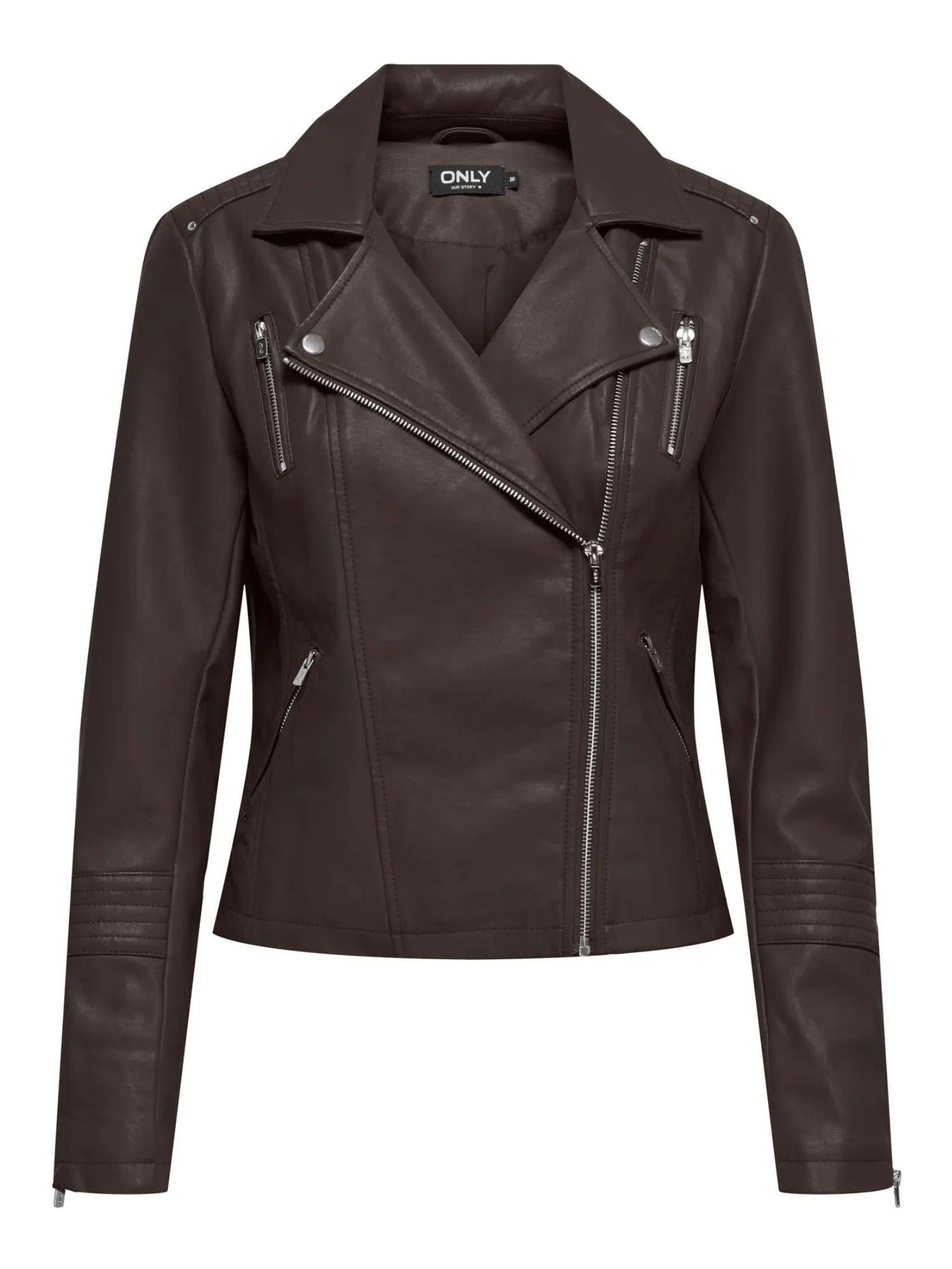 Only ONLGEMMA Giacca in finta pelle Donna Chocolate Torte 15153079 Chocolate Torte ONLY 