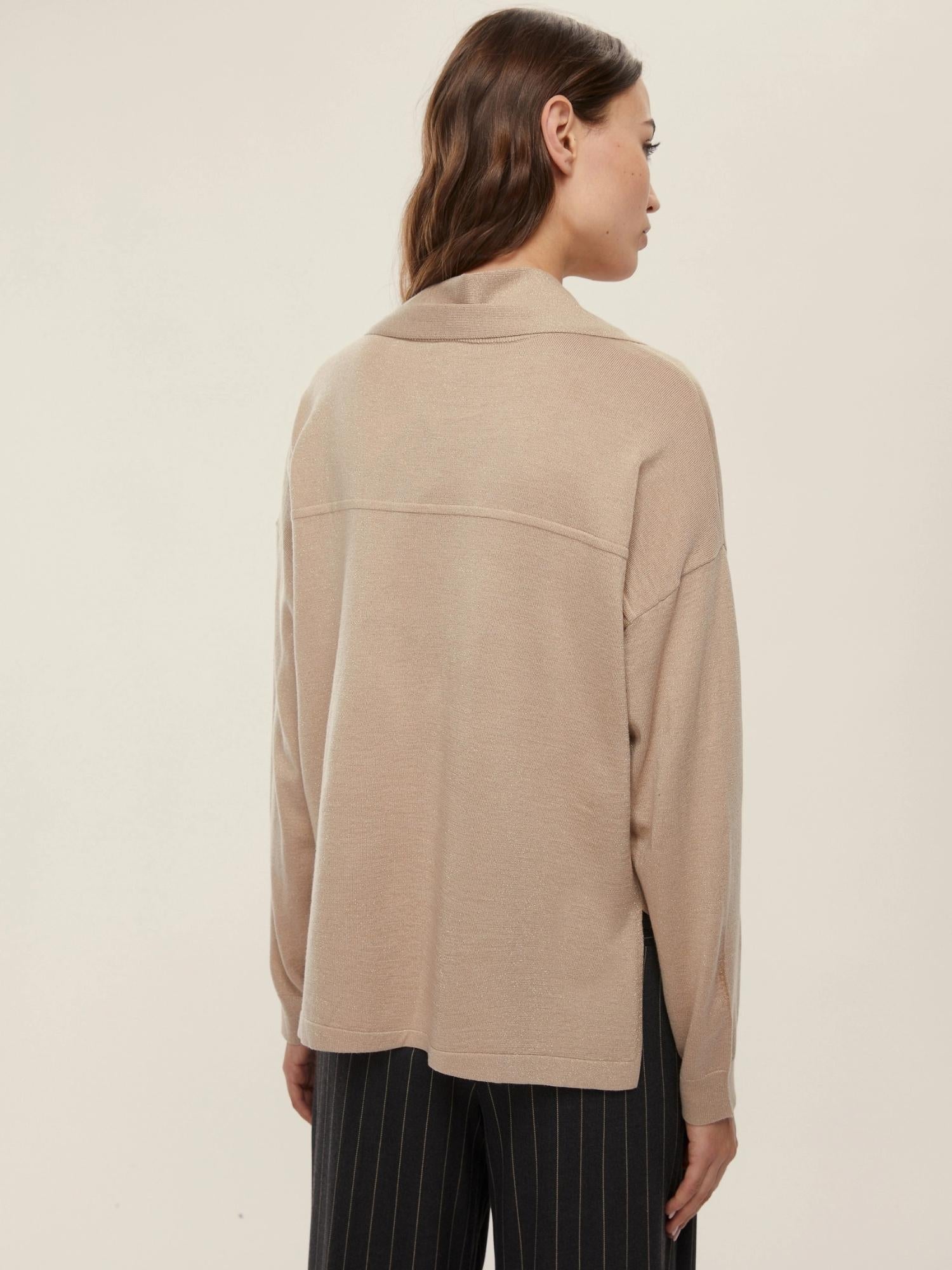 Emme Marella Maglia over con sciarpa Eroico Donna Beige 2525366241200 001 EMME MARELLA 