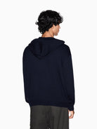 Armani Exchange Maglione Uomo con cappuccio a blocchi Chocolate Melange Deep Navy XM001337 AF19385 M6132 ARMANI EXCHANGE 