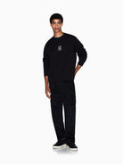 Armani Exchange Felpa Nera Girocollo Da Uomo Con Logo Ricamato XM000368 AF10818 UC001 ARMANI EXCHANGE 